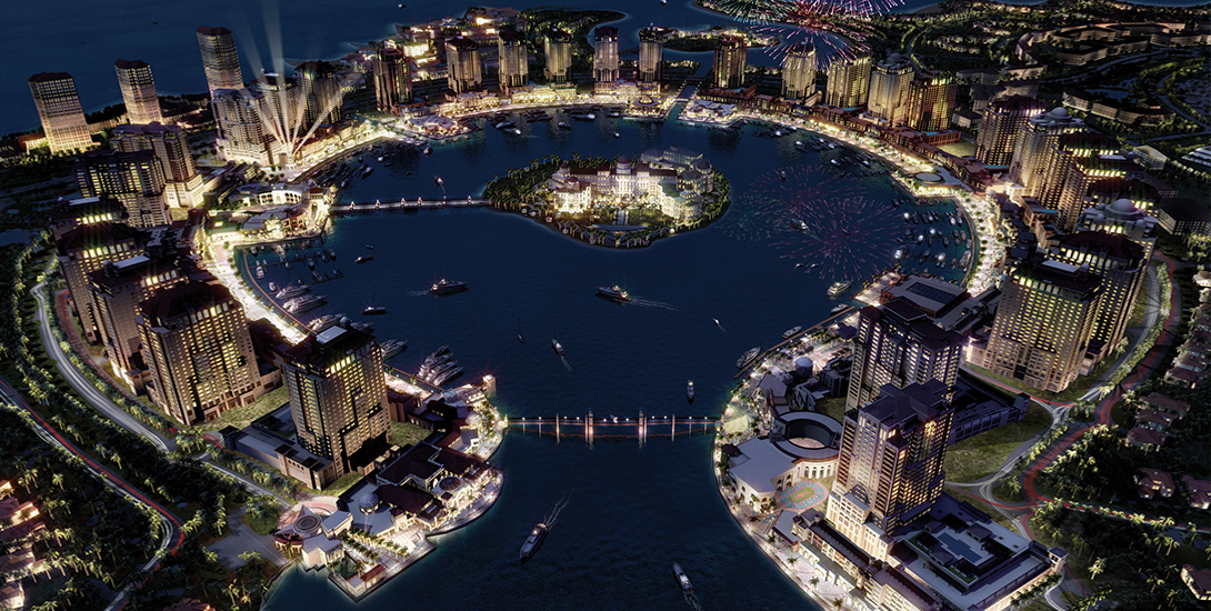 Bellaluc Tina Cantwell The Pearl Porto Arabia Qatar Birdseye Rendering Night 2